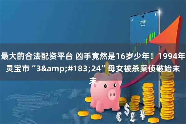 最大的合法配资平台 凶手竟然是16岁少年！1994年灵宝市“3&#183;24”母女被杀案侦破始末